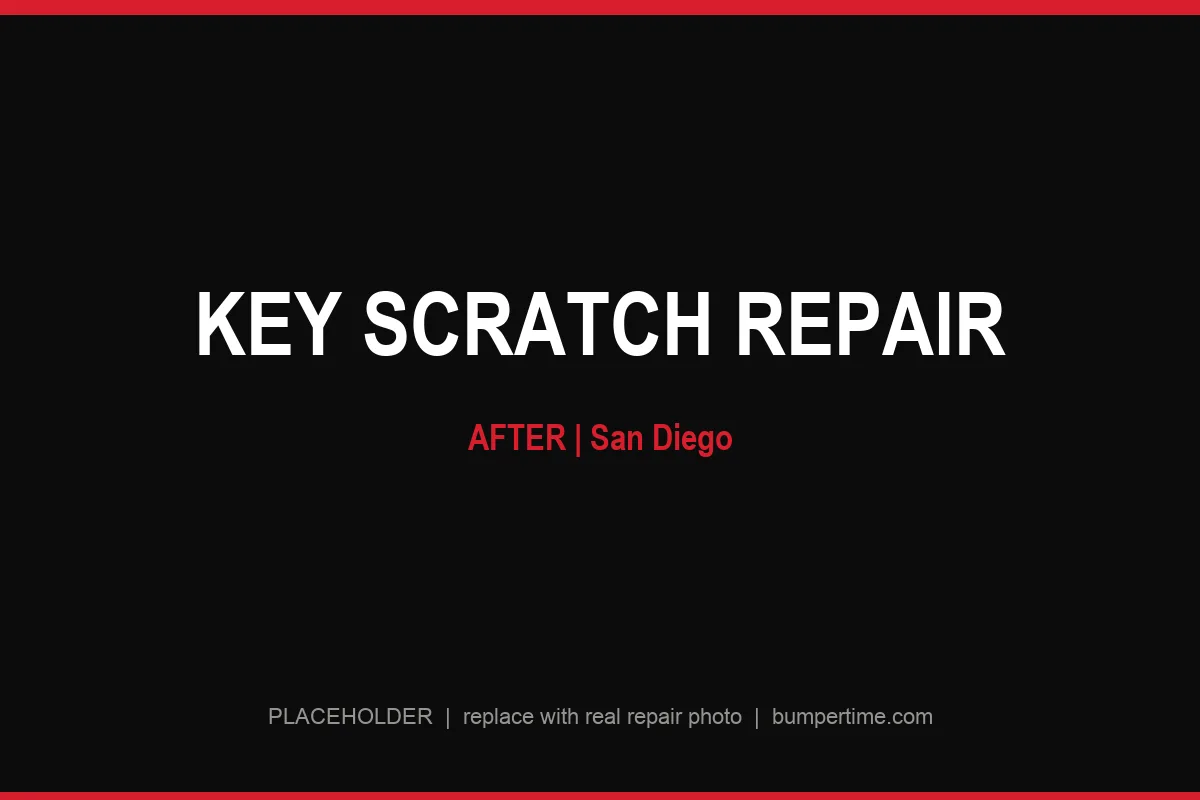 Key scratch repair in San Diego, color matched panel after repair