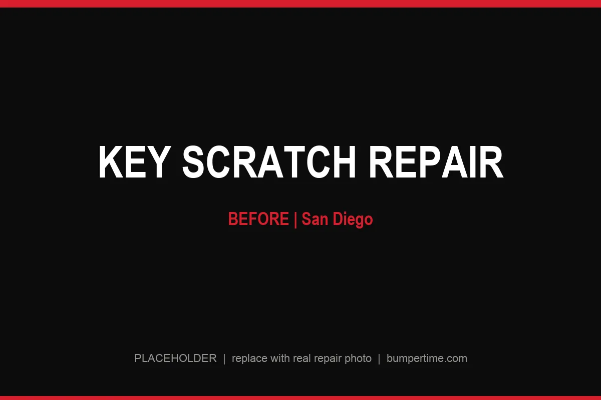 Key scratch repair in San Diego, keyed door panel before repair