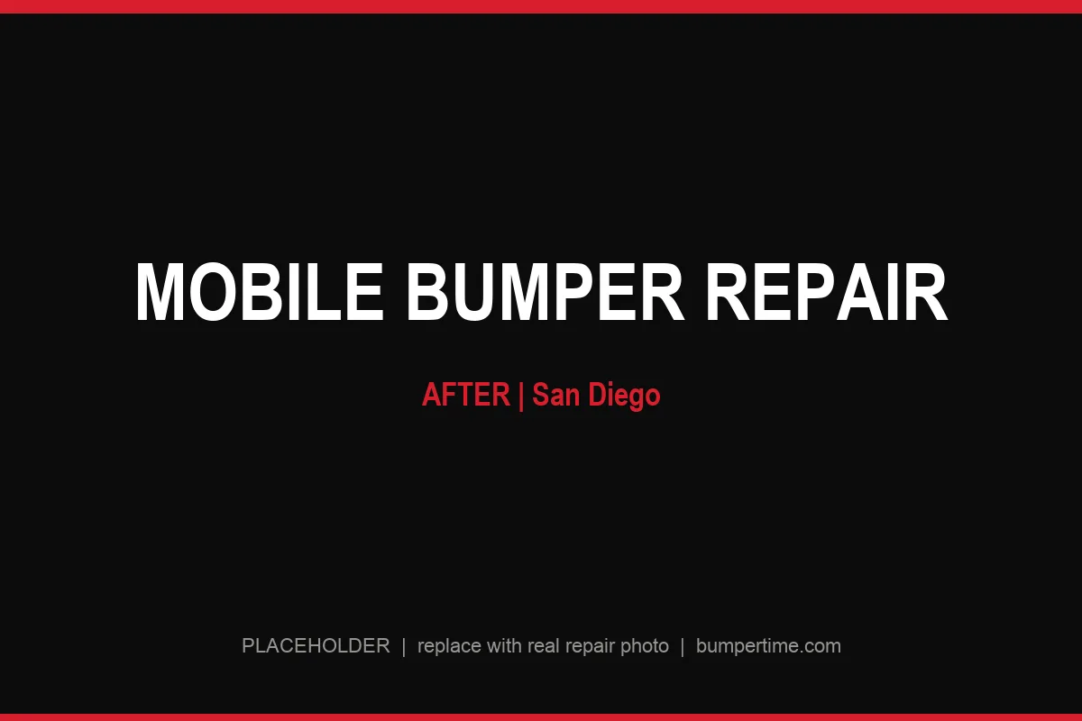 Mobile bumper repair in San Diego, refinished rear bumper after repair