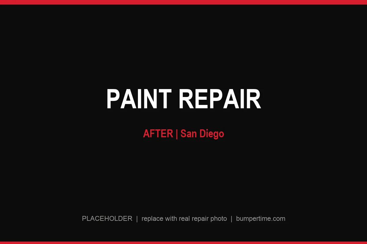 Color match paint repair in San Diego, factory finish after repair