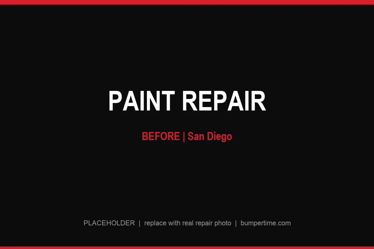 Color match paint repair in San Diego, damaged paint before repair